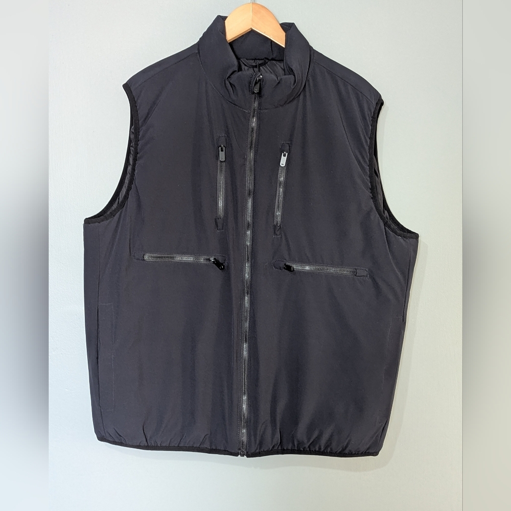 Zara Men's XL Black Quilted‎ Puffer Vest Techwear Outdoor Layering